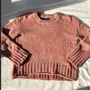 Aeropostale, salmon colored chenille sweater, size large. Super soft!